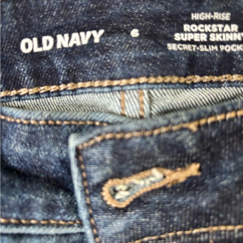 Old Navy High-Rise Rockstar Super Skinny Jeans - Dark Blue - Picture 3 of 7